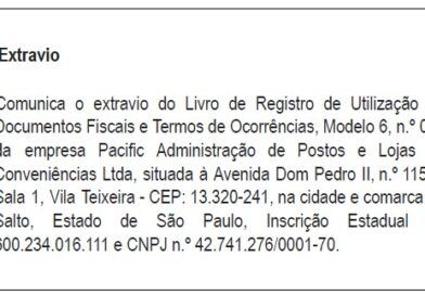 Extravio de Livro de Registro